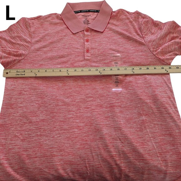 F.O.G. By London Fog Men's XL | L Polo Short Sleeve Shirt Coral Outerspace - Picture 7 of 8